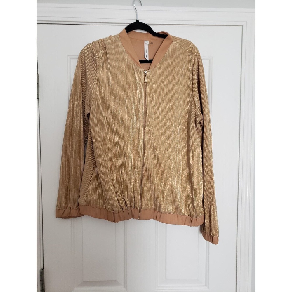 Ny Collection champagne gold lightweight Jacket Size XL
